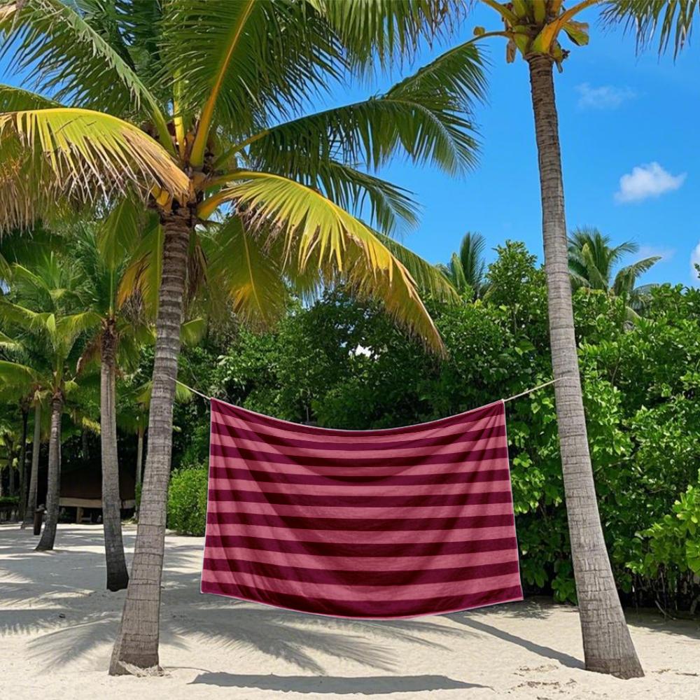 Burgunder-Rosenstreifen Schnelltrocknendes Badetuch Mikrofaser Strandtuch - leicht Gewicht Schwimmen Camping Yoga Strand Aus