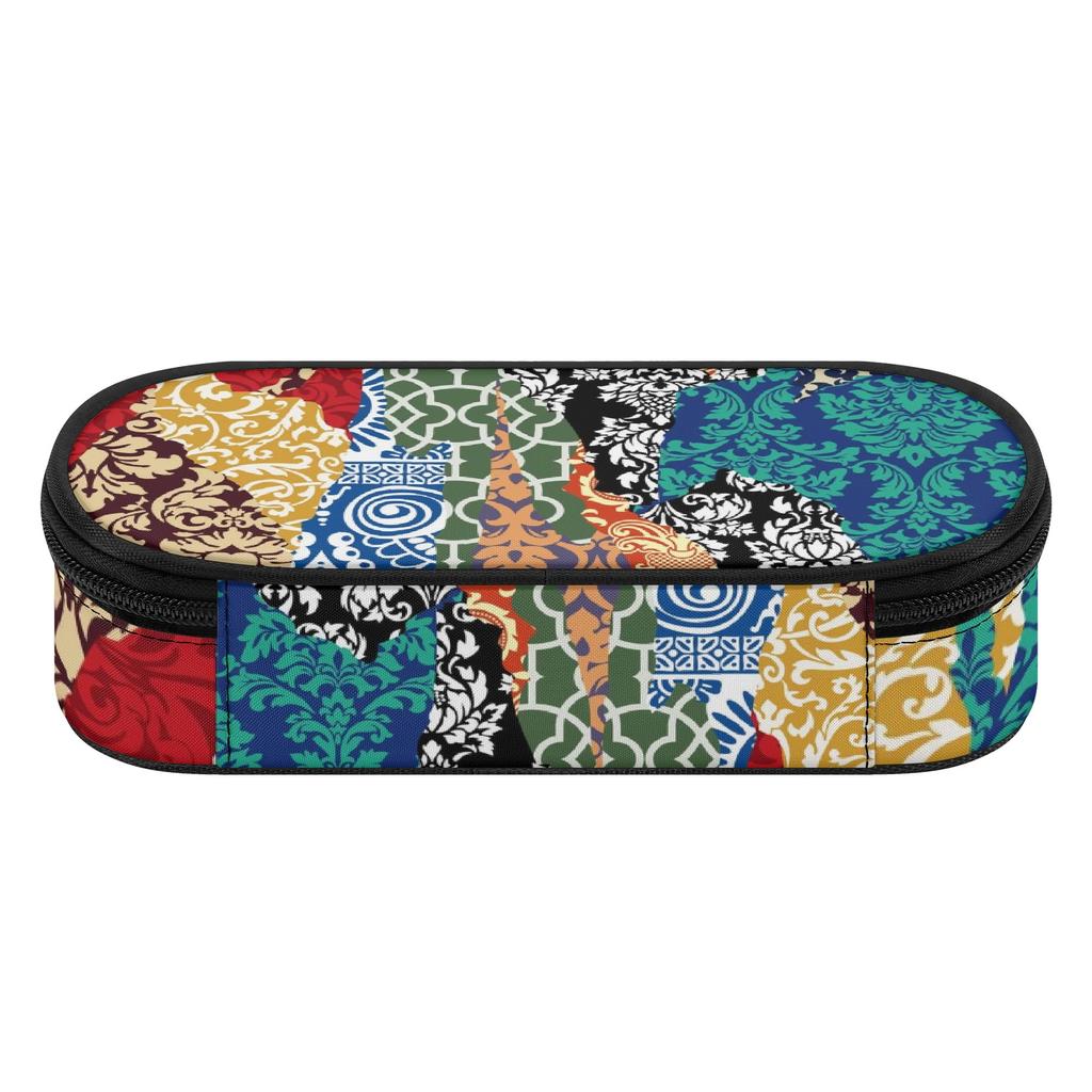 Pencil Pouch Strong Polyester Fabric High Capacity Smooth Zipper with Mesh Pocket Removable Divider and Pen Slots for Students