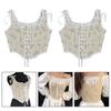U-Neck Wide Shoulder Straps Adjustable High Waist Boned Bustier Women Renaissance