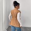 A New Solid-color Women's Large-sized Loose and Fashionable Sleeveless Lace-up Vest for Early Autumn