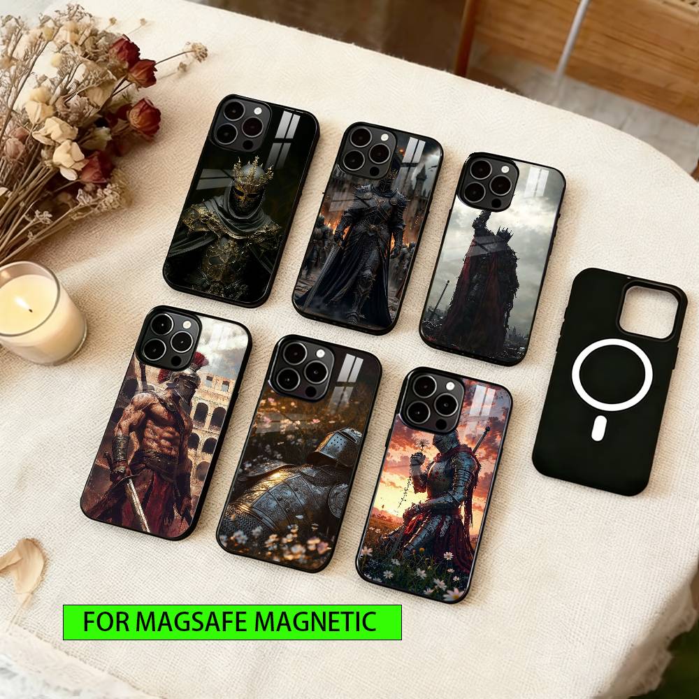 Knight Phone Case For iPhone17,16,15,14,13,12,11 Plus,Pro Magnetic For Magsafe Wireless Charging