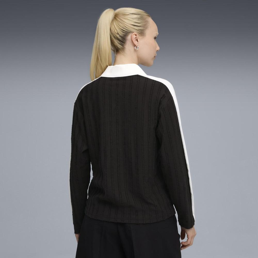 Puma W T7 Relaxed Long Sleeve Polo 633963 01bk