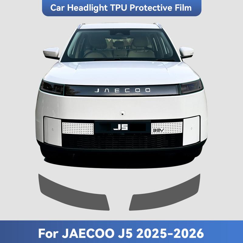 For JAECOO 5 J5 EV 2026 TPU Headlight Anti-Scratch Smoke Black Transparent Modification Color Changing Protective Film