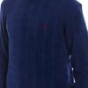 Polo Ralph Lauren FW23 Small Pony Logo Embroidered Crew Neck Cable Knit Sweater Men Sweater Navy-Blue MNPOSWE16820142-410
