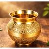 Rise Pure Brass Lota for Puja, Kalash for Pooja (400 ml, 1 Piece) Handcrafted Floral Design Brass Vessel
