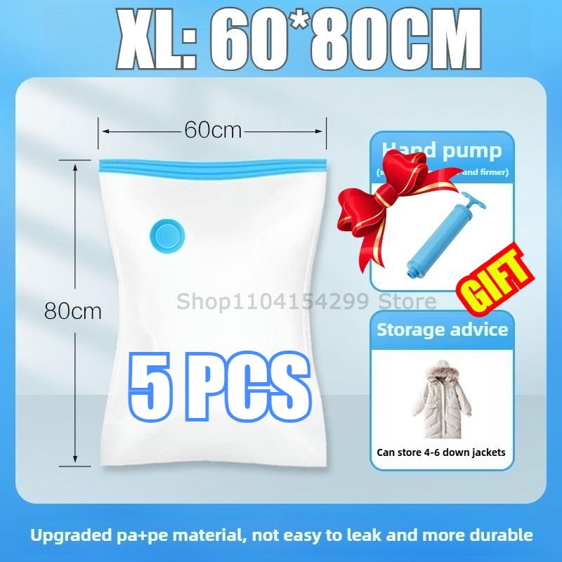 1-10PCS Vacuum Storage Bag Travel Organizer with Pump Leakproof & Scratch-Resistant for Clothes Blankets Bedding Space-Saving