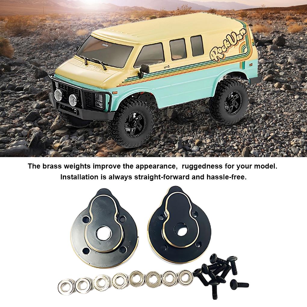 2pieces Brass Counterweight CR18P Rear Hub Carrier For Hobby Plus 1/18 Rock Van Boost Stability