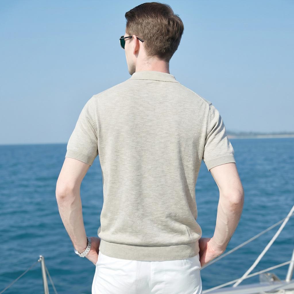 Men's Summer Knitted Casual Short-Sleeved T-Shirt