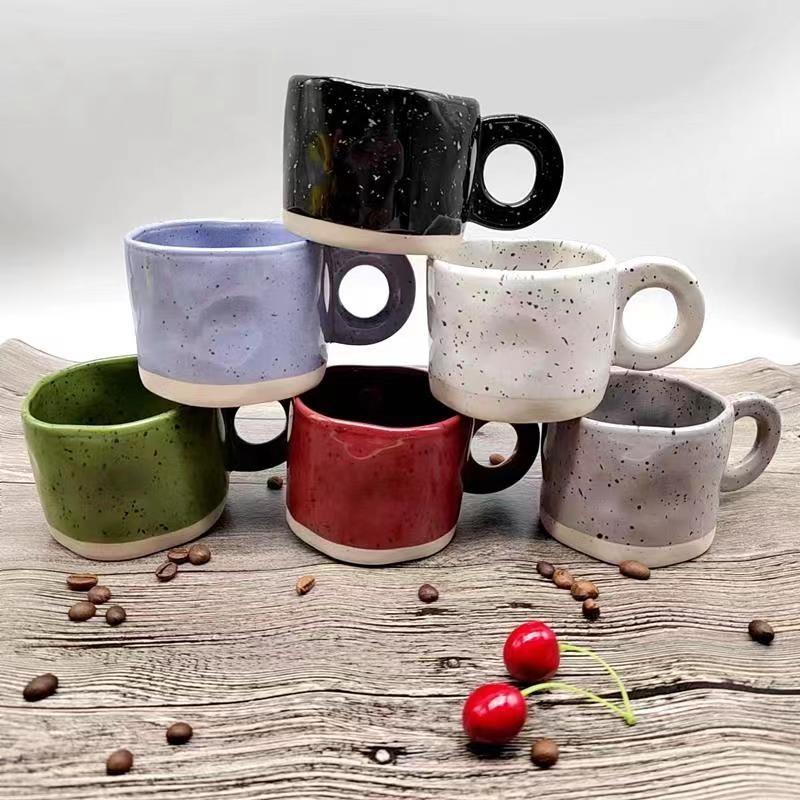 Korean Style Splashing Ink High Value Irregular Ceramic Cup Tea Drinking Cup Household Coffee Cup
