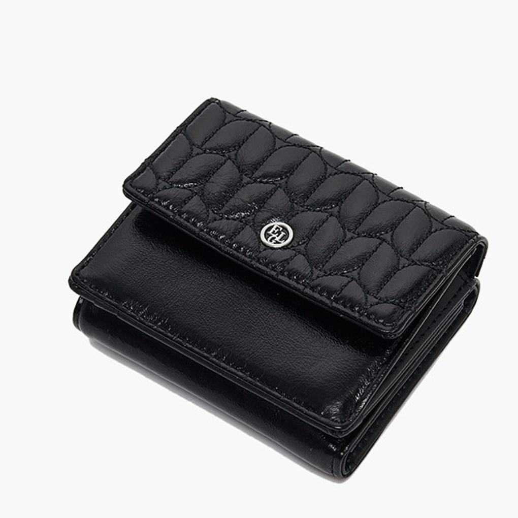 ELÉGANCE Women's 3-Fold Cowhide Leather Half Wallet BSSW01CA