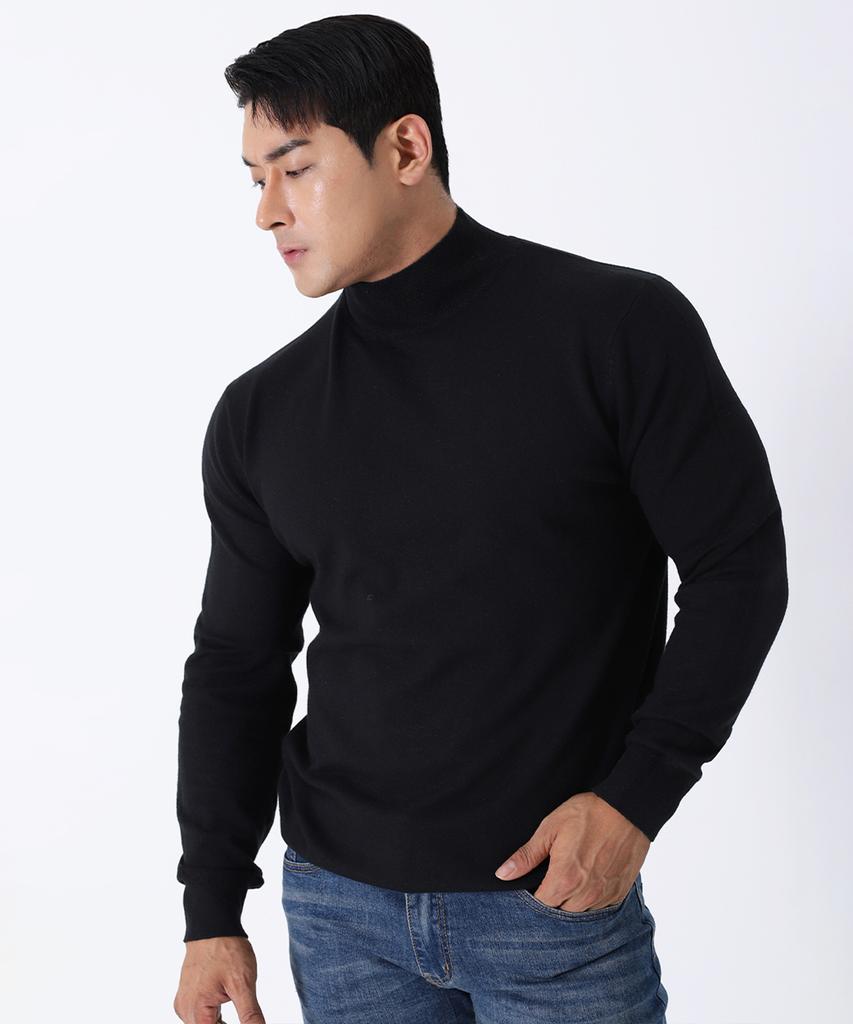 BOASTFIT Soft Muscle Fit Mock Neck Long Sleeve Knit B206