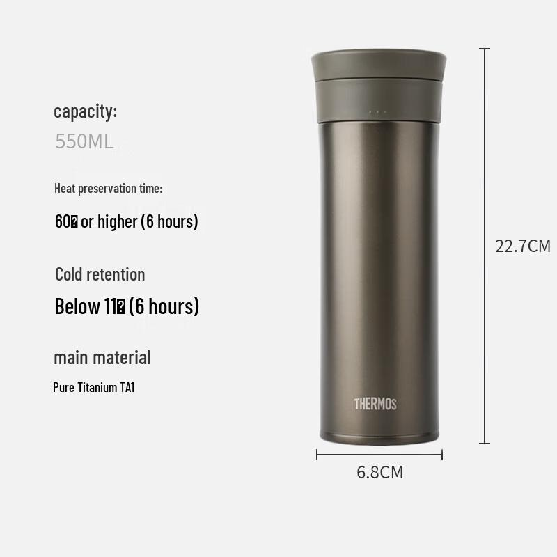 THERMOS Pure Titanium Insulated Mug 550ml