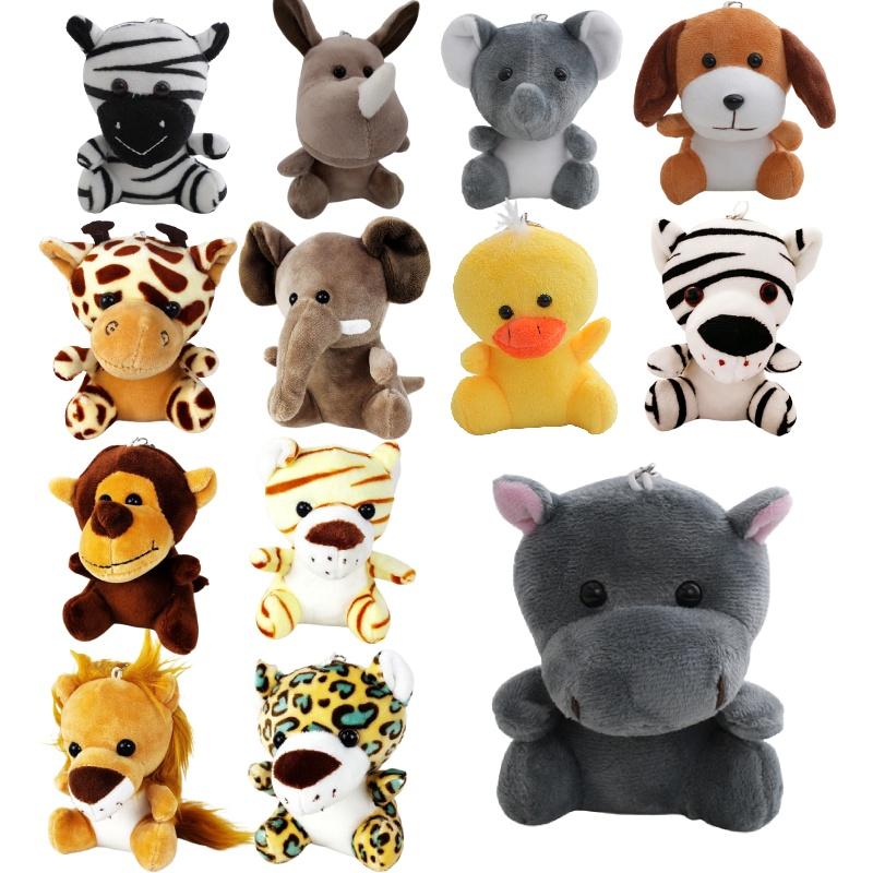 Großhandel mit Greifautomaten-Plüschtieren aus Waldtier-Materialien (10 cm), Tiger und Löwe (Plüschtiere), Schlüsselanhänger, Dekorationen und Accessoires aus Plüsch, PP-Baumwolle, individuell gestaltbar)