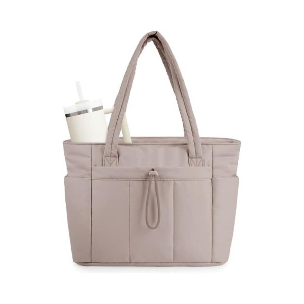 

New Puffy Padded Female Handbag Multiple Pockets Soft Tote Bag Lightweight Women Shoulder Bag Women хаки