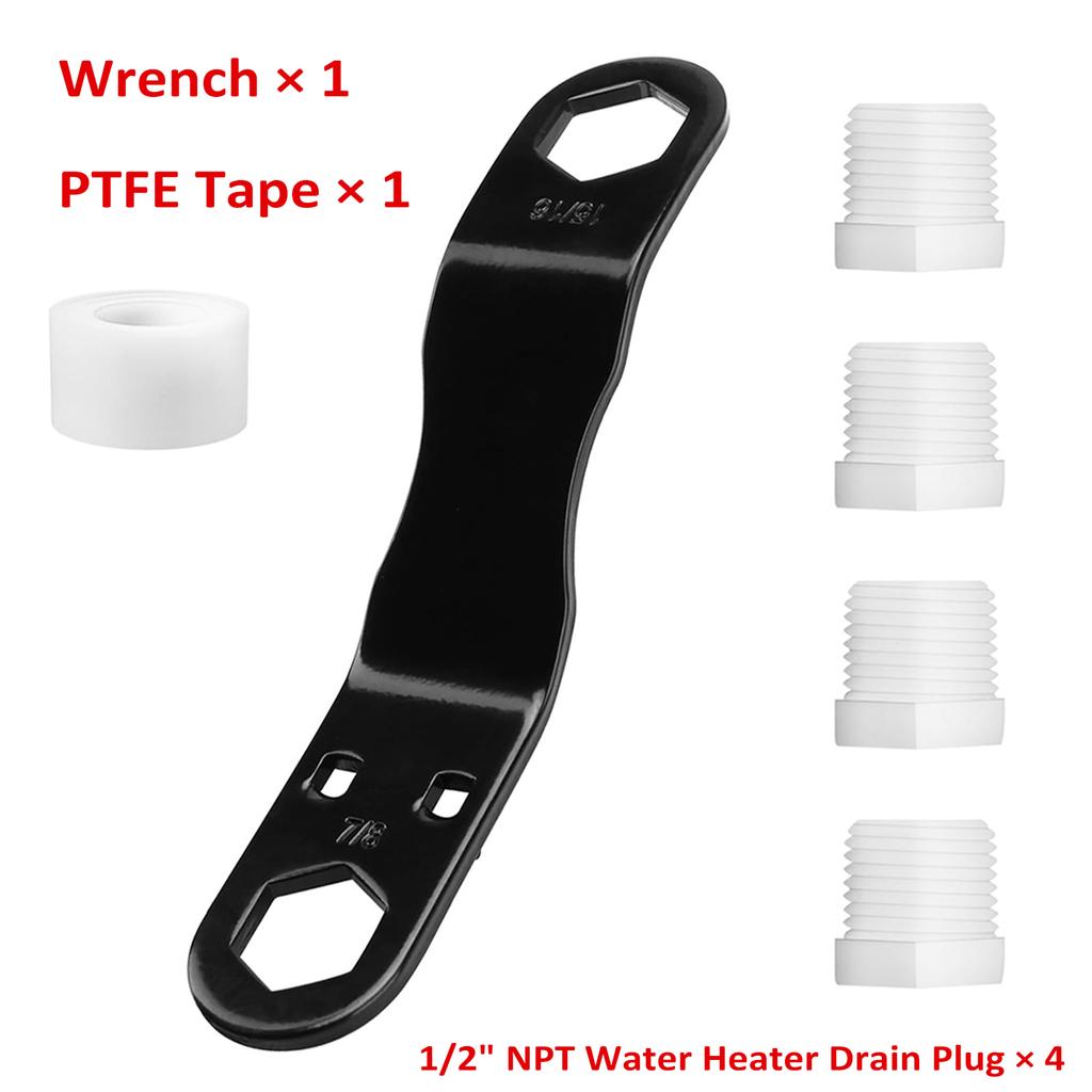 RV Water Heater Tool Kit Wrench Kit, Double Ended Design for 15Celsius16 and 7Celsius8 Water Heater Drain Plugs