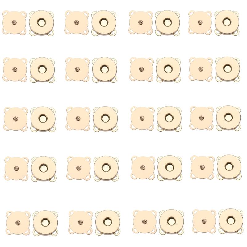 20 Pcs/Set Plum Magnetic Snap Buttons 15mm Magnetic Buttons Plum Press Studs for Sewing Bag Craft Handbags Clothing