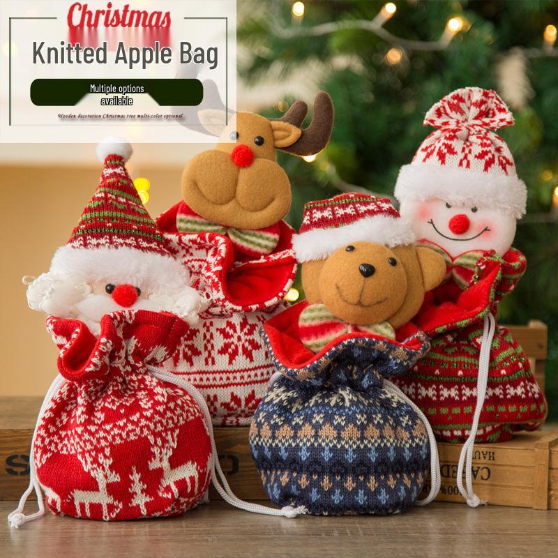Creative Christmas Eve Apple Gift Bag with Candy Packaging