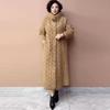 Winter Women's Long Mink Fur Coat  Stand Collar Thick Warm Mink Fur Overcoat Plus Size Fur Coat