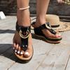 2025 Sommer neue Sandalen mit dicker Sohle, Fischgrätmuster, Zehenfrei, Keilabsatz, Strand, Freizeit, Zehenfrei, Ausländischer Handel, Coole Hausschuhe für Damen