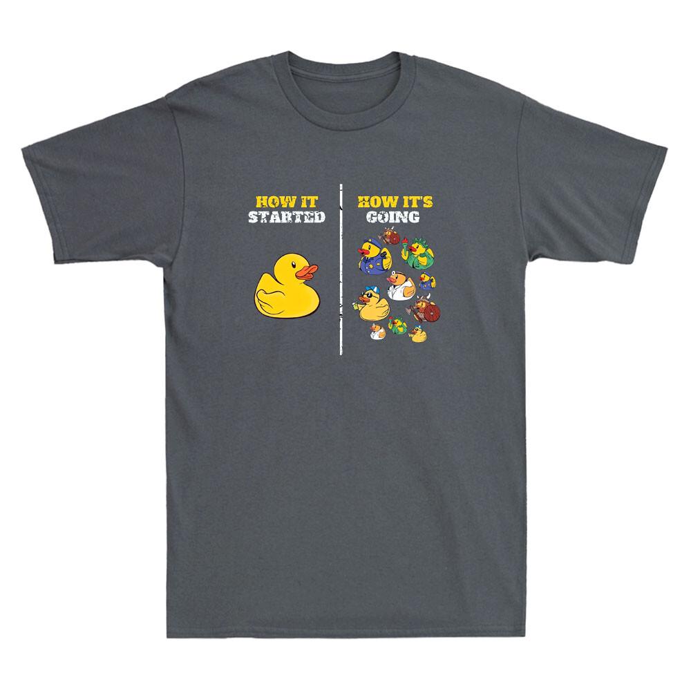 How It Started Yellow Bath Rubber Duckling Rubber Duck Funny Meme Men s T-Shirt M