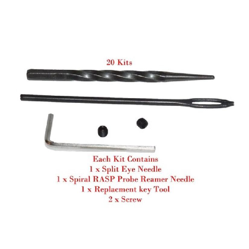 

20Kits Replacement Split Eye ertion & Sprial Needle for Tire Plug Reamer Tool