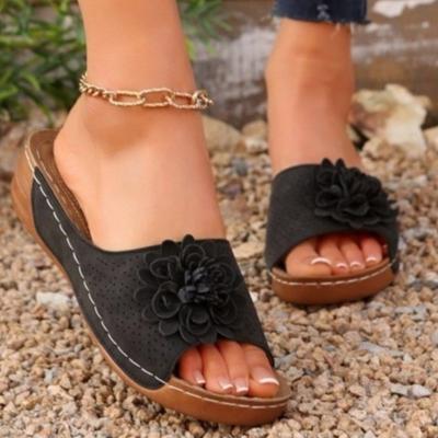 Sommer Damen Sandalen Schuhe Party Damen Schuh Slip On Damenschuhe Keilabsatz Damenschuhe Atmungsaktives Schuhwerk Weiblich Damen Hausschuhe