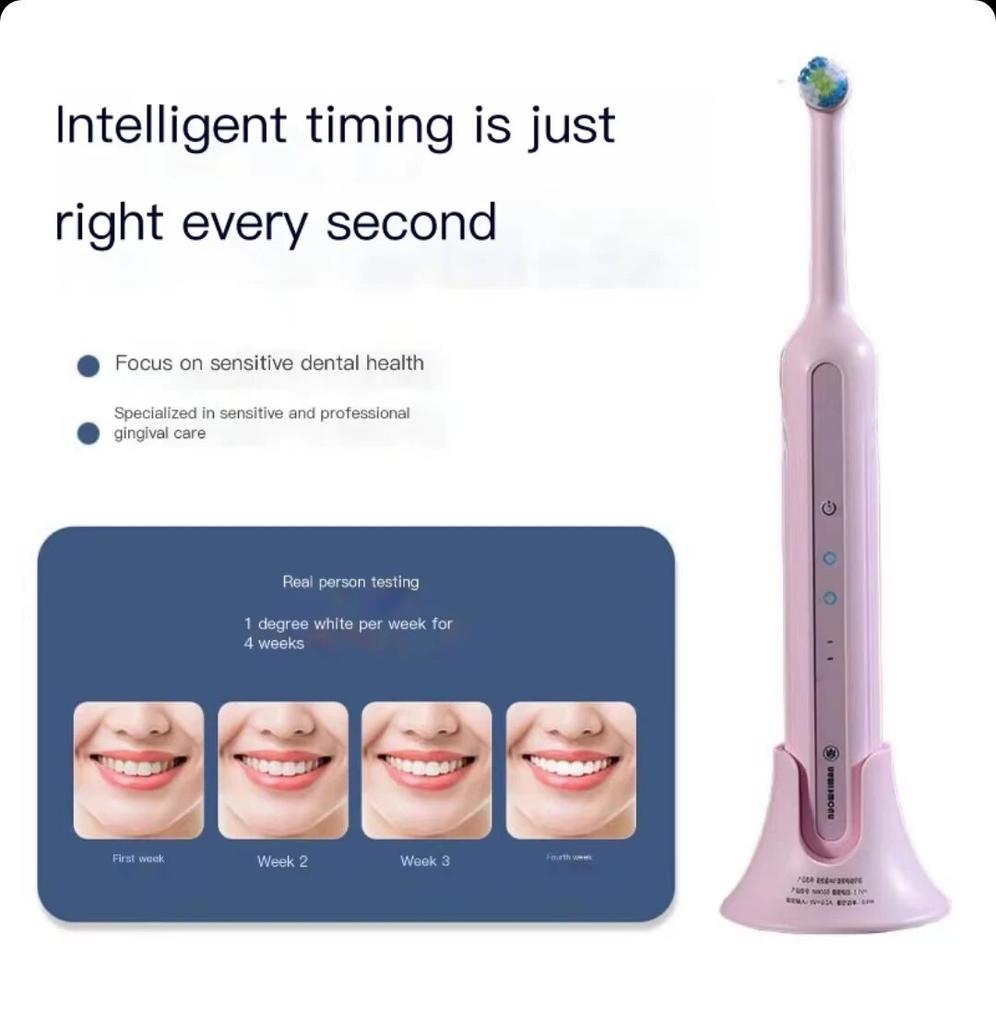 Brosse à dents électrique rotative pour nettoyer les dents des adultes Brosse à dents électrique avec 4 têtes de rechange supplémentaires