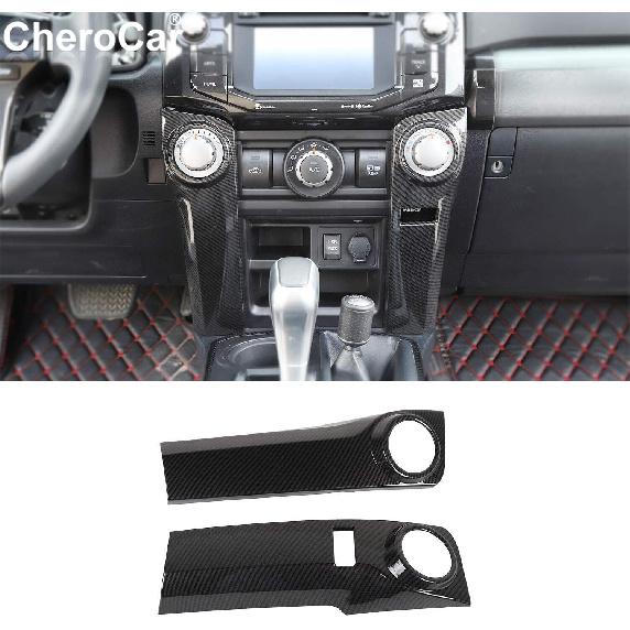 2Pc Carbon Fiber AC Air Conditioner Control Cover Trim Cover For 4Runner 2010-19