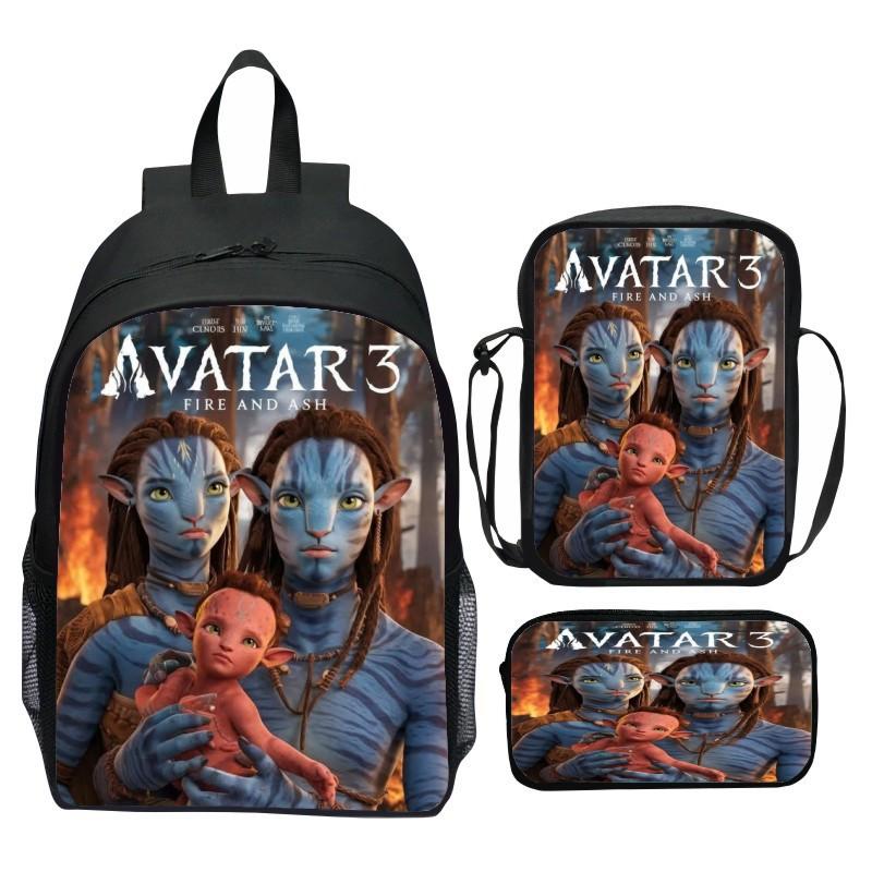 Printed Backpack Set 3-Piece Cartoon Movie Themed School Bag for Kids