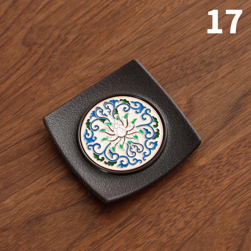 Enamel Chinese Style Coaster Square Non-slip Heat Insulation Tea Cup Mat Tea Ceremony Kung Fu Tea Pads Tea Set Accessories