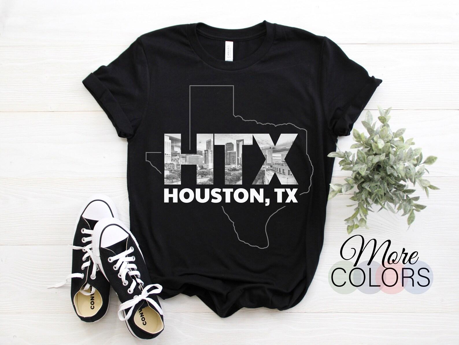 Houston Texas Map Skyline Gift T-Shirt, Texas Home State Souvenir Tee, Parties Costume Shirt, Visit Trip Travel To Houston, Present Clothes, 100