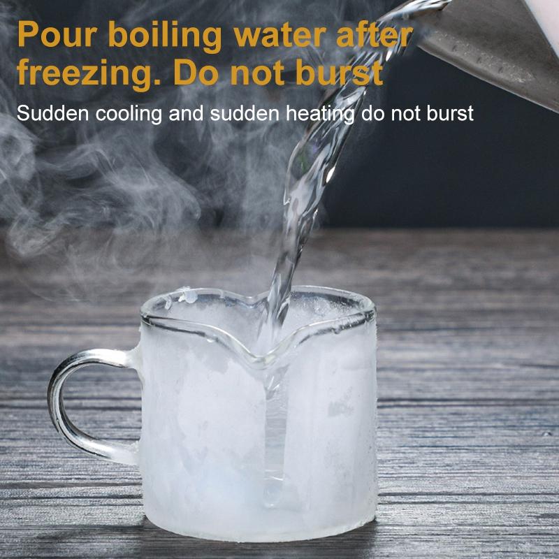 Double Mouth Coffee Mug Double-spout Transparent Handle Glasses