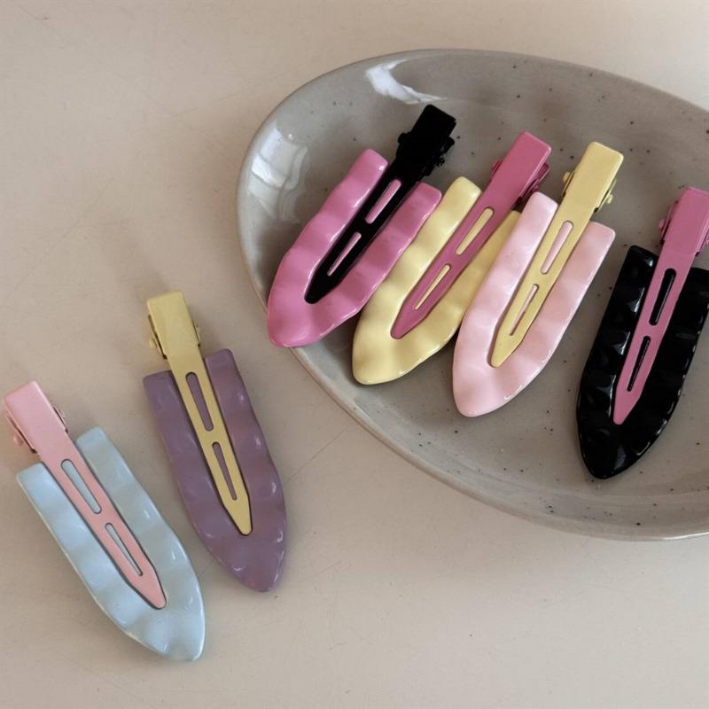 Korean Macaron Metal Wave Super Fairy Makeup Clip Internet celebrity seamless hairpin Side bangs clip Headgear Hair Accessories