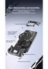 Magnetic Rotating Stand Case for iPhone 15 Pro Max and iPhone 14: Transparent Battle Armor Design