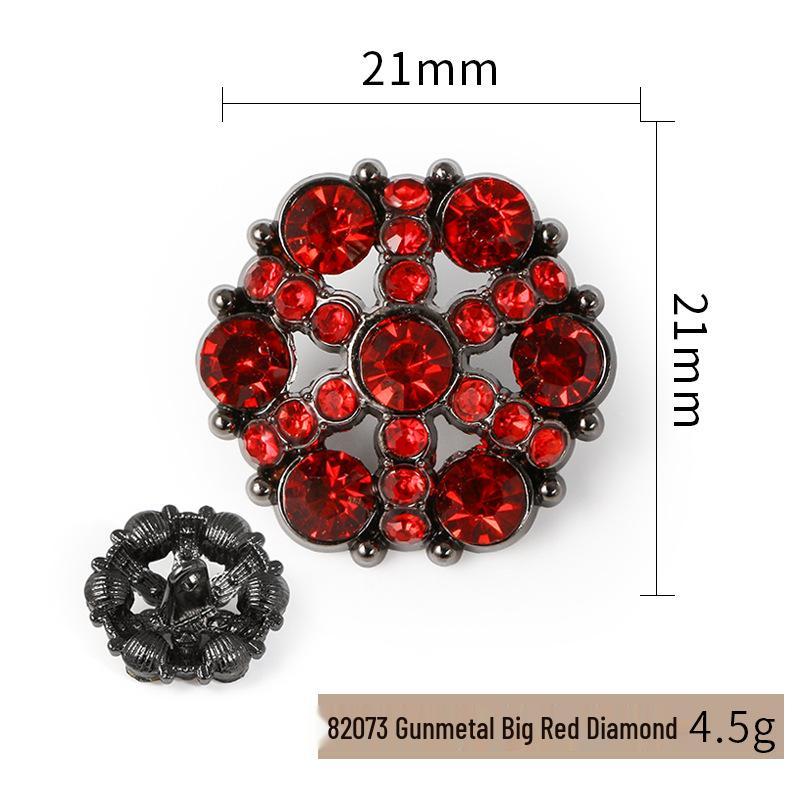 Luxury Rhinestone Metal Retro Buttons - Colorful Hollow Diamond Design with Alloy Base, Decorative Accessories