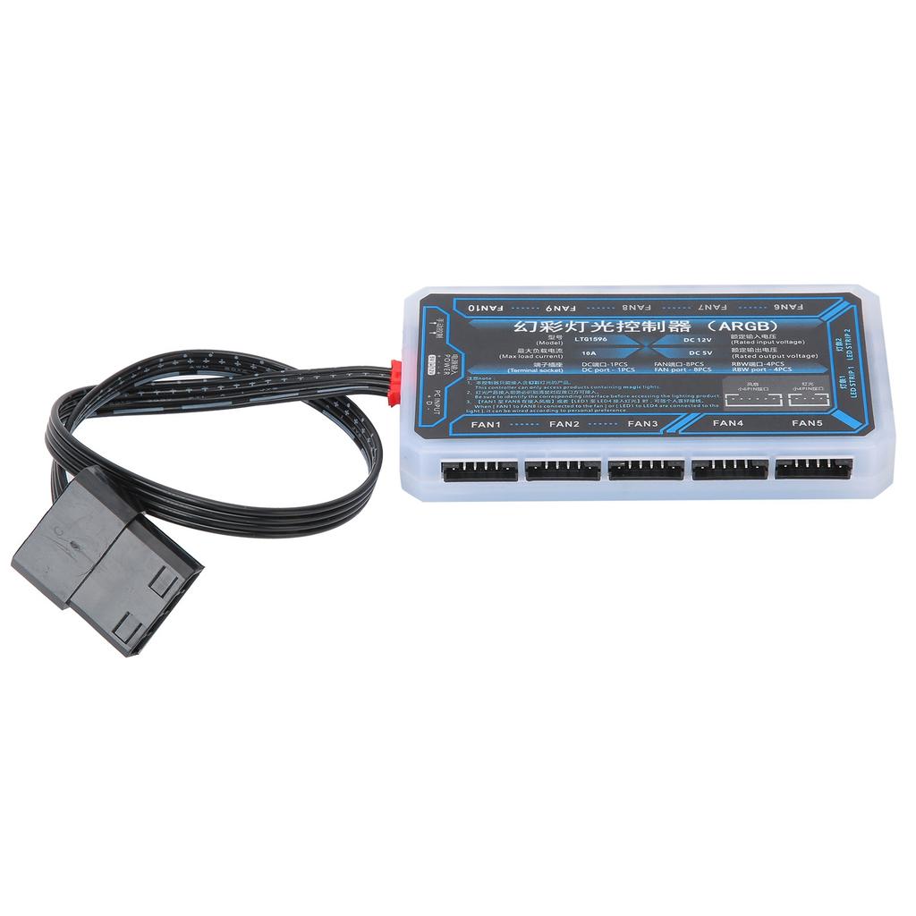 Fan Hub Computer Cooler System PH2.0 4‑Pin LED1‑LED2 FAN1‑FAN10 5V Cooling Supplies