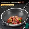 Wutuo 304 Edelstahl Wok mit flachem Boden
