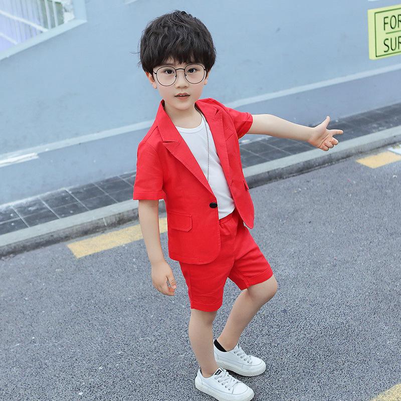 Children's Summer Linen Two-Piece Suit - Boys' Formal Performance Wear