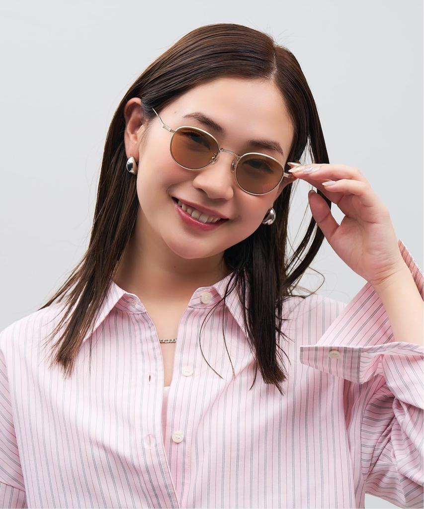 JOURNAL STANDARD Relume Sunglasses Colored UV for for Unisex [Zoff] Boston-style (Gold (matte) - ZF262G01_56F1) Lenses, Stylish, Fashionable,