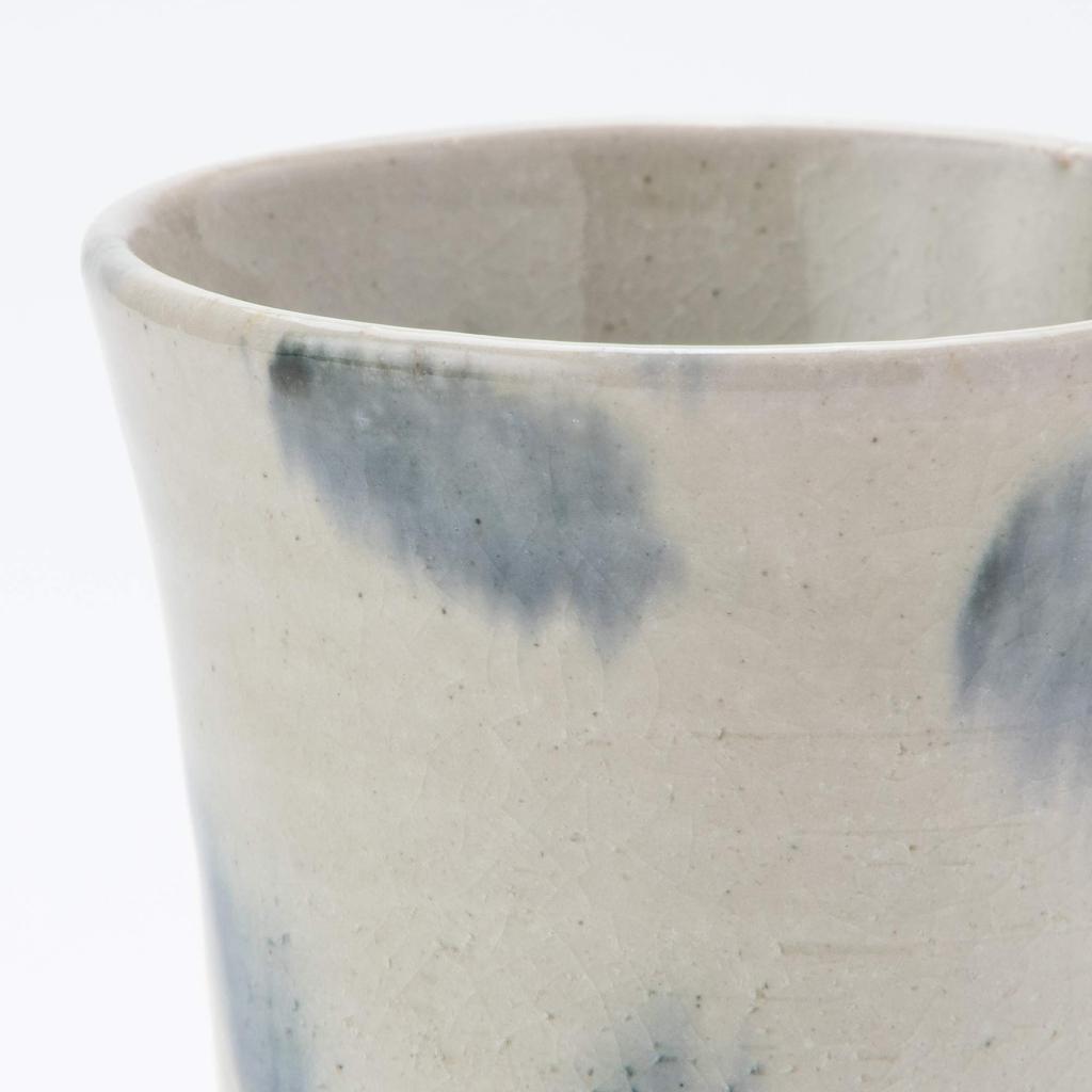 Shigaraki Ware Hechimon Free Cup, Blue Drop Design, MR-3-3200
