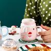 Creative Christmas Cup High Value Ceramic Cup Mug Gift Water Cup with Lid Cross Border Cartoon Cup Souvenir