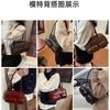 Winter niche high-end shoulder bag retro trendy underarm bag women's winter new fashion oil wax leather square