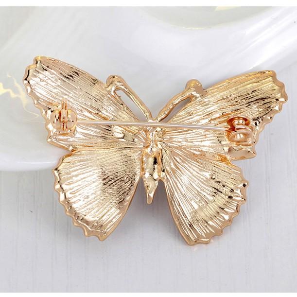 Luxury Women Enamel Butterfly Insect Brooches Pins Vintage Crystal Brooch For Lady Jewelry Clothing Badges Corsage