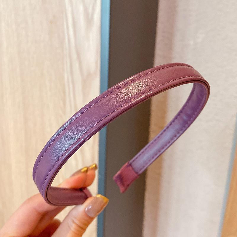 

Женский однотонный PU кожаный ободок для волос, повязки для волос для женщин, девушек, ретро обруч для волос, резинки для волос, простой шикарный головной убор, аксессуары для волос