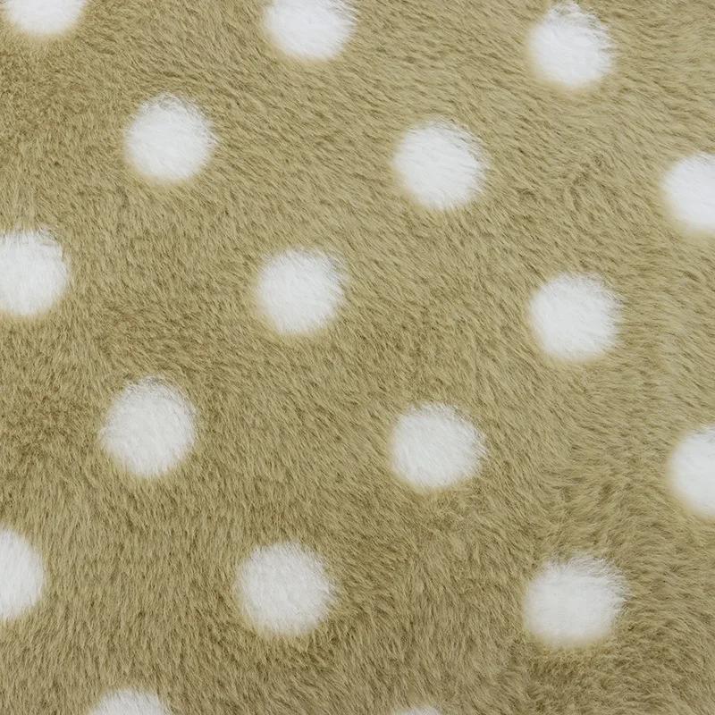 0.5/1/2 Yards Dot Printed Imitation Rabbit Fur Fabric for Sewing Pet Beds Hats Pajamas Soft Plush Dolls Handmade DIY Fabrics