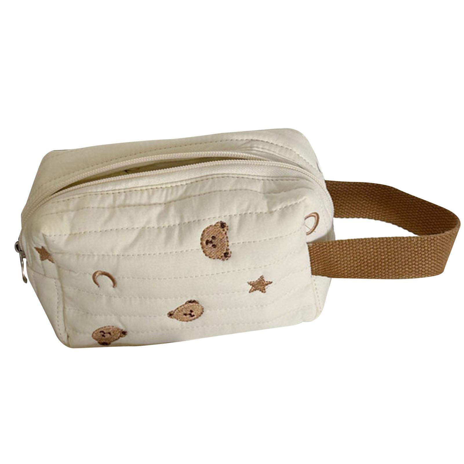 

Косметичка из хлопчатобумажной ткани, портативная, симпатичная, с медвежонком, дорожная, органайзер для косметики для женщин, кошелек Star