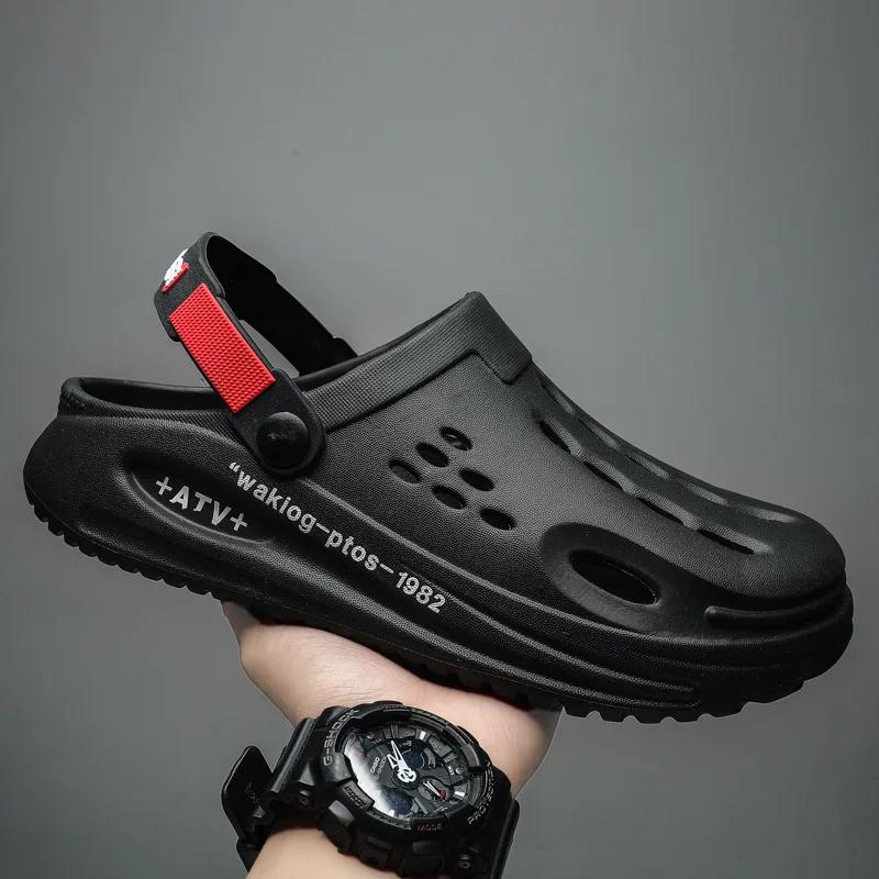 

Мода Модные мужские пляжные сандалии Сабо для отдыха Удобные домашние тапочки Трендовая мужская повседневная обувь Обувь для дома и сада Мужские пляжные сандалии 38 чёрный