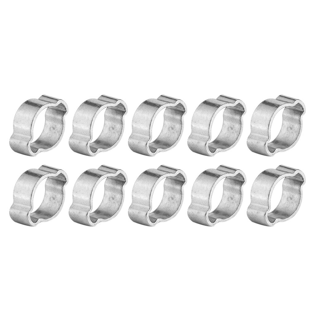 10 Stück Verzinktes Eisen Galvanisiert Zwei Ohr Schlauchschelle 5?23mm für Kraftstoffschlauch (15?18MM)