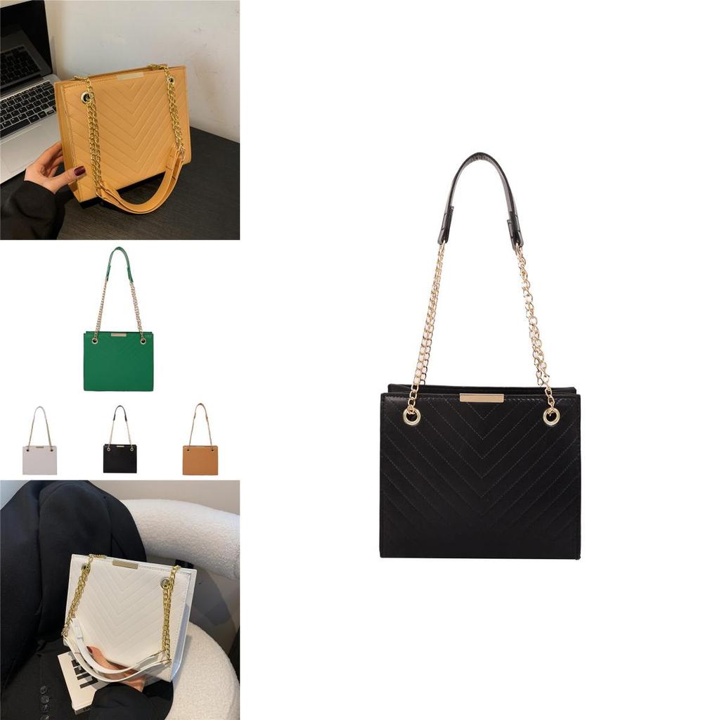 Schicke PU-Ledertasche mit Kettenriemen Stilvolles gestepptes Design für den täglichen Gebrauch