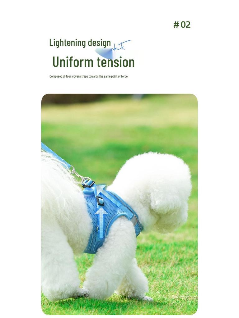 Reflective Breathable Pet Harness for Dogs and Cats - Universal Vest Style Leash